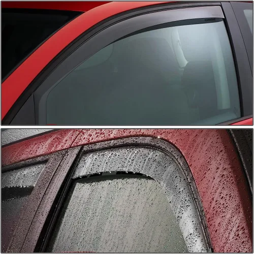 Vista 3 de Auto Dynasty 4 unidades de protector de lluvia para ventana con cinta adhesiva compatible con Mazda 3 2004-2009, acrílico