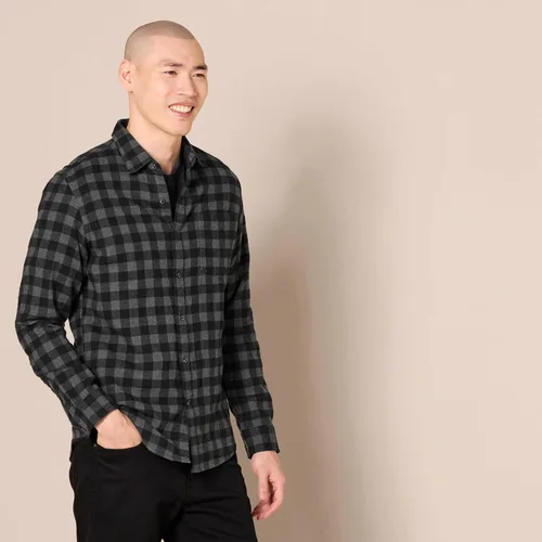 Vista 16 de Amazon Essentials Camisas de franela de manga larga para hombre, corte ajustado, a cuadros con botones