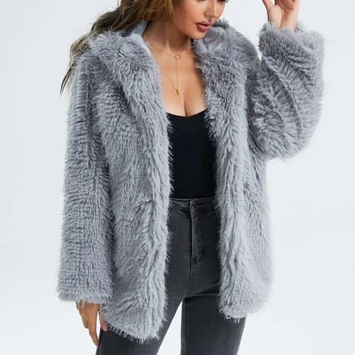 Vista 2 de Womens Coats Winter Lapel Outerwears Jacket Color Block Winter Coats for Women Christmas Coat Jacket