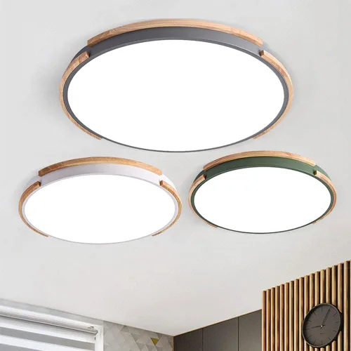 Vista 3 de Lámpara de techo LED redonda, atenuación de tres colores, 16 W, 1590 lúmenes, ahorro de energía, instalación integrada, cerca de lámparas de techo