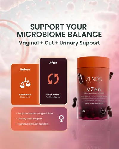 Vista 3 de Zenos Health VZen - Probióticos vaginales para mujeres, probióticos y prebióticos para la salud digestiva y alivio de la hinchazón para mujeres