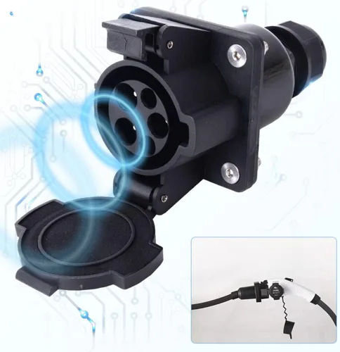 Vista 5 de Adaptador EV Tipo 1 16A 32A 40A 60A 250V CA, SAE J1772 Cargador EV Toma de enchufe de extremo del vehículo