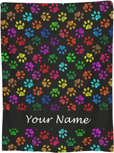 Vista 18 de Manta personalizada con texto de tu nombre, mantas de vellón coloridas personalizadas con huesos de pescado para adultos, niños, familia
