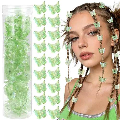 Vista 12 de YISSION 60 pinzas pequeñas de mariposa para el cabello (negro)