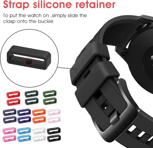Vista 4 de Molain Correas de repuesto de goma para correa de reloj, 12 piezas de soporte de silicona para reloj, correa de reloj, bucle de retención de correa