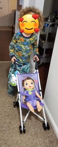 Vista 8 de Anivia Colección de Cochecitos de Juguete Cochecito de Muñecas Accesorios de Muñeca para Niños Pequeños 1-3 Diseño de Corazón Regalos para Niños