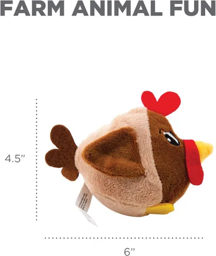 Vista 7 de Outward Hound Fattiez - Juguete de peluche chillón de pollo para perro, XS