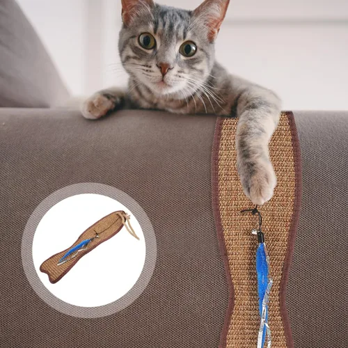 Vista 3 de Mipcase Alfombrilla protectora de sisal colgante con forma de pez para gatos de 20.67 pulgadas, afilado de garras de muebles y funda de sofá