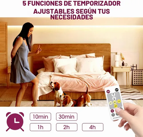 Vista 6 de EMITEVER Tira de luces LED Blanco cálido 3000K 16.4 pies, 24V CC COB Regulable Cinta de luces con controlador RF, adaptador de corriente de alta
