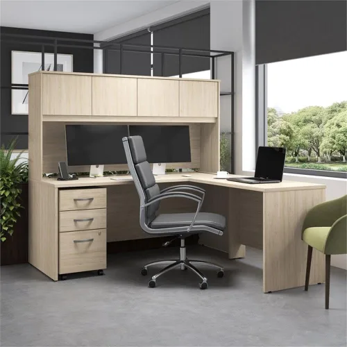 Vista 5 de BBF Escritorio Studio C 42W Retorno en Olmo Natural - Madera de ingeniería