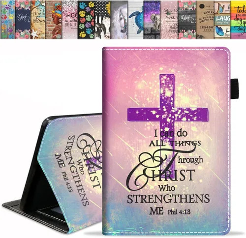 Vista 10 de Funda para tablet Kindle Fire HD 10/Fire HD 10 Plus de 10.1 pulgadas (11ª generación, lanzada en 2021) – Funda delgada de piel sintética con soporte
