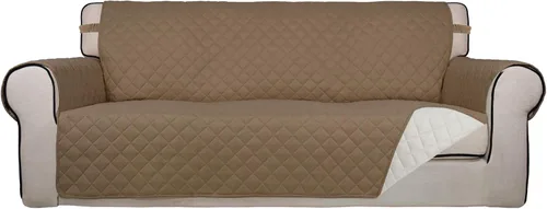 Vista 19 de PureFit - Funda de sofá acolchada reversible, protector de muebles impermeable, funda de sofá lavable con espuma antideslizante y correas elásticas