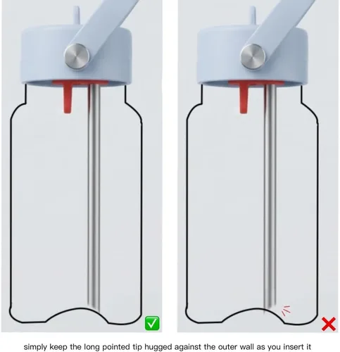 Vista 5 de Dreamfocus Pajitas de metal reutilizables de acero inoxidable de repuesto para botella Hydro Flask de boca ancha de 24 onzas, paquete de 4