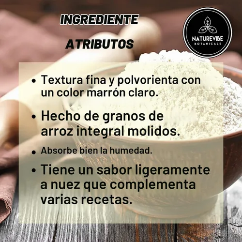 Vista 4 de Naturevibe Botanicals Harina de Arroz Integral 5 lb Harina Sin Gluten de Grano Entero Finamente Molida, Sin OGM Ideal para Hornear, Rotis