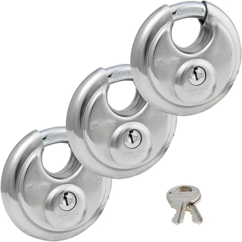 Vista 7 de Master - Cerradura de acero inoxidable con llave igual 40KA