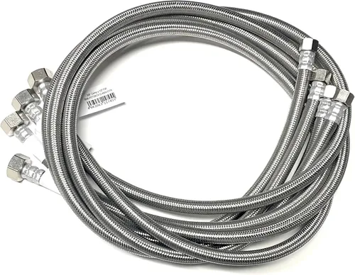 Vista 19 de Conector de línea de suministro de agua para grifo de acero inoxidable trenzado, línea de suministro para grifo - rosca de compresión hembra de 3/8