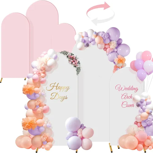 Vista 9 de Buryeah Juego de 3 fundas elásticas para arco de boda de 6 pies, 5 pies, 4 pies, de elastano, ajustadas, de 2 caras, elásticas para decoración