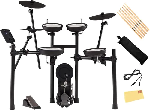 Vista 11 de Roland TD313 V-Drums Kit de batería electrónica Bundle con trono de batería, cable de audio, baquetas, bolsa para baquetas y paño de pulido