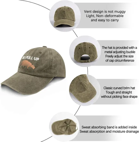 Vista 6 de Hat Ok I Pull Up Baseball Cap, Vintage Hats for Men