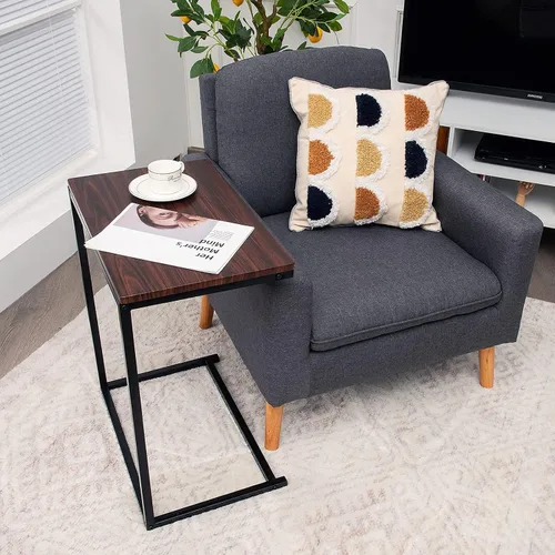 Vista 2 de Tangkula soporte para laptop, mesa portátil de extremo para sofá, mobiliario de oficina y hogar.