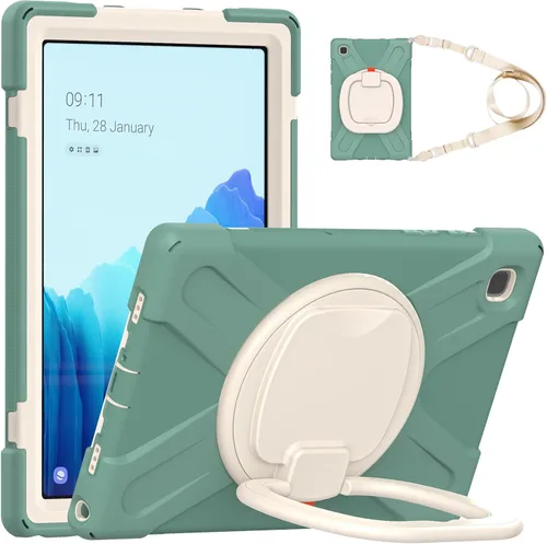 Vista 114 de 360 Rotation Case for Galaxy Tab ActivePro/Tab Active4 Pro/Active 5 Pro 10.1" Sturdy Cover Rotate Ring Stand Shoulder Carrying Strap Hand Strap