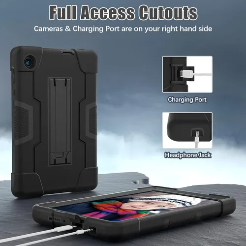 Vista 5 de Bingcok Funda TCL TAB 8 LE para niños, funda híbrida resistente de cuerpo completo a prueba de golpes para TCL Tab 8 LE (modelo: 9137W) 2023/TCL Tab