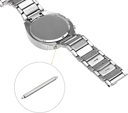 Vista 4 de uxcell 20 pines de correa de reloj de 0.630 in de acero inoxidable para barra de resorte de 0.047 in de diámetro para conectar la correa del reloj a