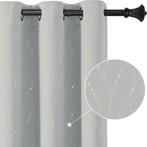 Vista 35 de BUHUA - Paneles de cortinas opacas para sala de estar, cortinas grises con aislamiento térmico, cortinas de ventana para dormitorio - 72 pulgadas