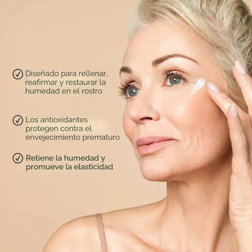 Vista 4 de Body Firm Crema de Reparación Facial Antienvejecimiento, Hidratante Facial Antiarrugas con Manteca de Karité, Colágeno, Vitamina E, Crema
