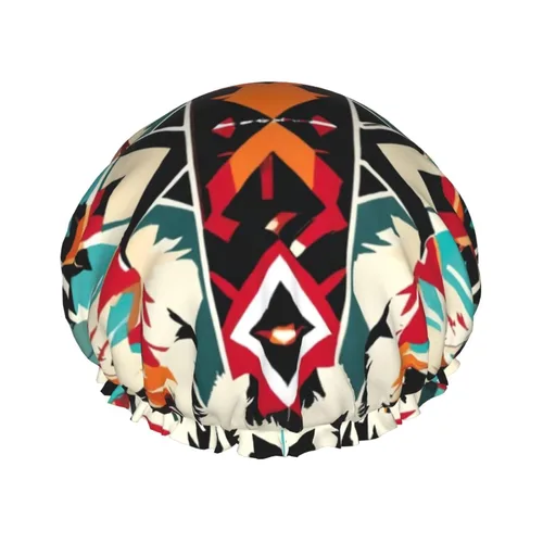 Vista 20 de Animal Rhino Print Shower Cap,Elastic And Reusable Bath Hair Hat For Long Hair,Large Waterproof Shower Bonnet,For Women Men Kids