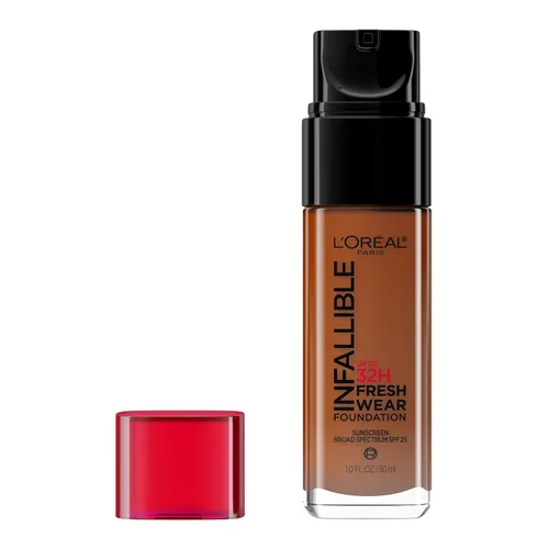 Vista 14 de L'Oreal Paris Maquillaje Infallible - Base ligera de maquillaje resistente hasta 32 horas, tono 390 Rosa Perla, 1 fl oz, el empaque puede variar