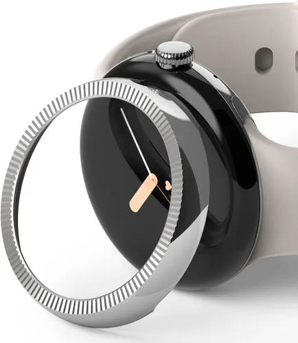 Vista 13 de Ringke Bisel Styling Compatible con Google Pixel Watch Case, Marco Adhesivo Anillo Cubierta Anti Rasguños [Acero Inoxidable] Protector Accesorio