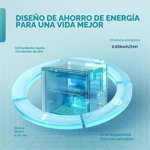 Vista 3 de EUHOMY Mini refrigerador de 1.7 pies cúbicos, refrigerador compacto