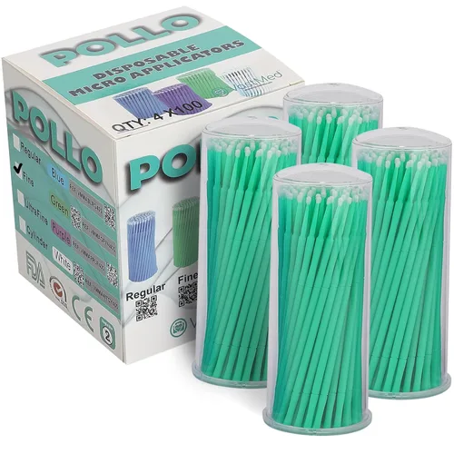 Vista 8 de 400 Unids Micro Aplicadores Dentales Cepillos Microbrush Aplicadores Microbrush Desechables Microswabs Para Extensiones De Pestañas - Azul