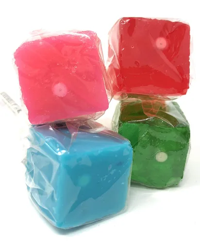 Vista 2 de Chupetas de Caramelo Duro en Cubo: Paquete de Chupetas con Sabor Envueltas Individualmente por Espeez - Paletas Cuadradas de Fiesta Estilo Antiguo