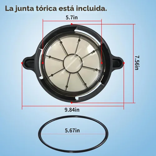 Vista 3 de Cubierta para cesta de bomba de piscina compatible con bombas de piscina