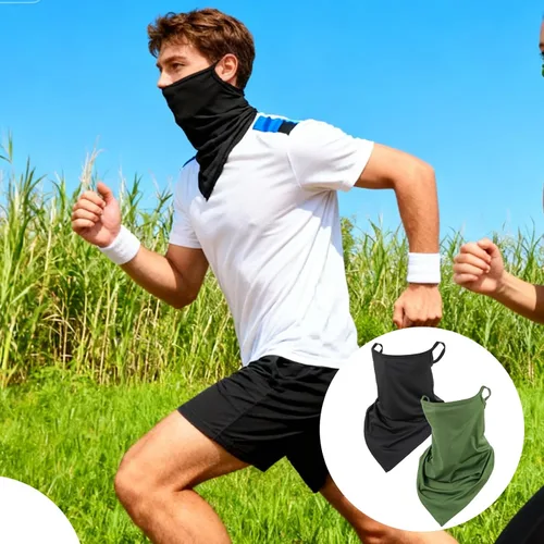 Vista 5 de 2 unidades de polaina para el cuello con bucles para las orejas, pasamontañas elásticos, antideslizantes, para el cuello, bandana con cintas