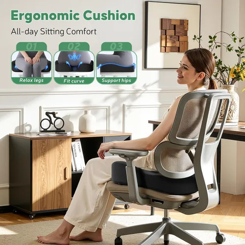 Vista 6 de Benazcap Memory Foam Seat Cushion, Ergonomic Office Chair Pressure Relief