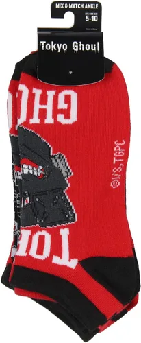 Vista 4 de Bioworld Tokyo Ghoul Socks - Calcetines tobilleros para adultos, 5 pares de máscaras de anime que no se ven, Varios