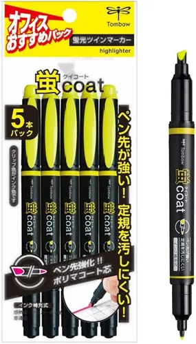 Vista 7 de Tombow Lápiz WA-TC94-10P fluorocoat resaltador, rojo, 10 piezas