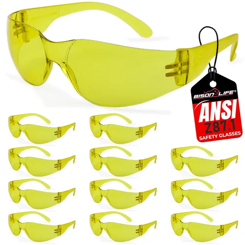 Vista 8 de BISON LIFE Gafas de seguridad surtidas para hombres y mujeres ANSI Z87.1