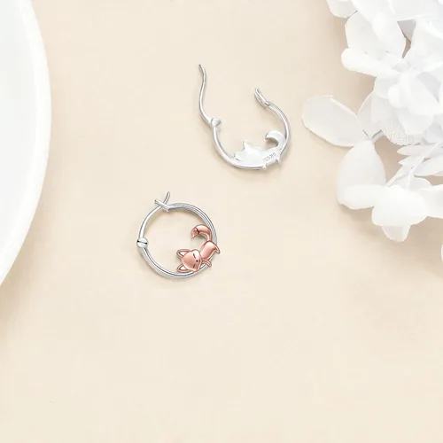 Vista 3 de VONALA Bonitos aretes de aro de plata de ley 925, regalos de cumpleaños para mujeres y niñas