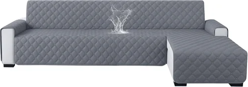 Vista 30 de XINEAGE Fundas 100% impermeables para sofá modular en forma de L, reversible, lavable, con botones de chaise plum flower, protector de muebles