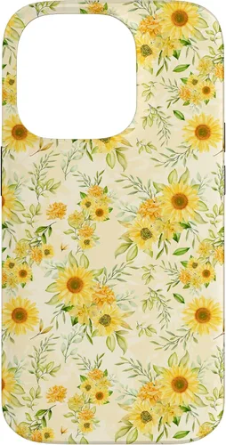Vista 17 de Cute Sunflower Pattern Yellow Pastel Flower Case for iPhone 16