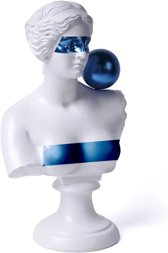 Vista 10 de Estatua griega de busto abstracta, escultura moderna, regalo para el hogar, centro de mesa para estantería, escritorio, oficina, negro, 13.8 pulgadas