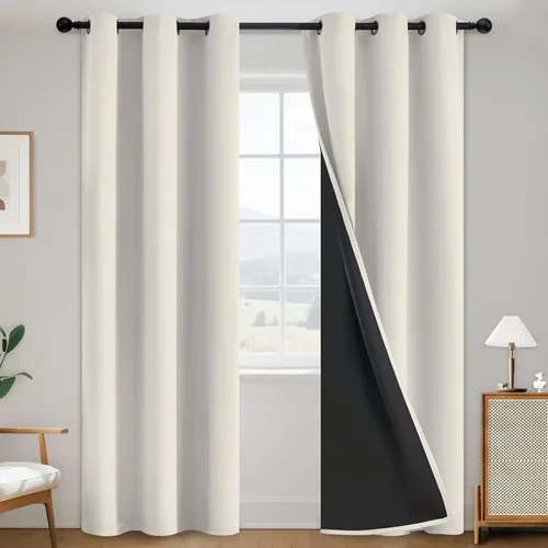 Vista 53 de SimpleHome - Cortinas opacas 100% para recámara, cortinas de ventana con ojales beige, con aislamiento térmico, cortinas de oscurecimiento
