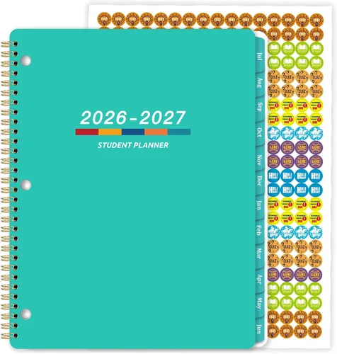 Vista 11 de Planificador escolar mensual y semanal 2026-2027 para estudiantes 2026-2027 Negro