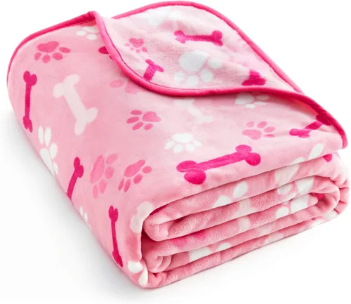 Vista 10 de Allisandro Manta de lujo para perro, 350 GSM, manta de forro polar de microfelpa súper mullida para perros y gatos pequeños, medianos y grandes