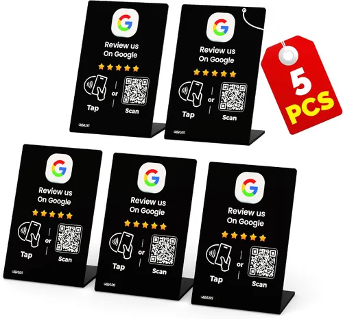 Vista 11 de Soporte de revisión de Google (2 piezas) - Boost Google Reviews con soporte reutilizable para tarjetas de Google Review Tap y soporte de código QR
