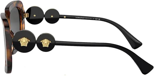 Vista 3 de Versace VE 4434 511987 Luz Habana Gafas de Sol Plásticas Cuadradas Lente Gris